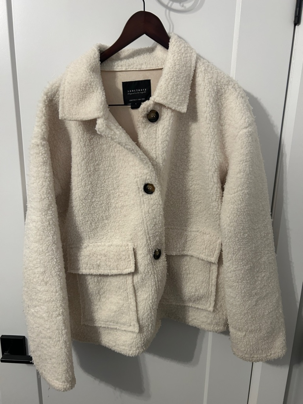 Sanctuary Plush Teddy Jacket in Cream